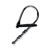 Серебристый уретральный плаг-бусины TOYFA Metal с мягким фиксириющим кольцом - ToyFa - купить с доставкой в Нижнем Новгороде