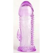 Фиолетовая гелевая насадка с шипами - 13 см. - Toyfa Basic - в Нижнем Новгороде купить с доставкой