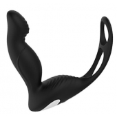 Черный вибромассажер простаты P-PLEASER W ERECTION ENHANCE - Dream Toys - в Нижнем Новгороде купить с доставкой