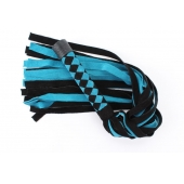 Черно-голубая замшевая плеть с ромбами на ручке - 58 см. - БДСМ Арсенал - купить с доставкой в Нижнем Новгороде