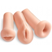 Комплект из 3 мастурбаторов All 3 Holes: вагина, анус, ротик - Pipedream - в Нижнем Новгороде купить с доставкой