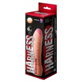 Телесная изогнутая насадка на Harness с коннектором BLACK LINE - 17 см. - LOVETOY (А-Полимер) - купить с доставкой в Нижнем Новгороде