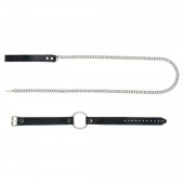 Черный поводок и чокер с кольцом Rada - Rebelts - купить с доставкой в Нижнем Новгороде