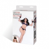 Чёрные манжеты для фиксации на кровати Bondage Bed Strap - Lux Fetish - купить с доставкой в Нижнем Новгороде