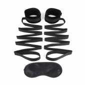 Чёрные манжеты для фиксации на кровати Bondage Bed Strap - Lux Fetish - купить с доставкой в Нижнем Новгороде