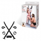 Чёрный набор для фиксации у двери - Lux Fetish - купить с доставкой в Нижнем Новгороде