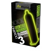 Презервативы DOMINO Neon Green со светящимся в темноте кончиком - 3 шт. - Domino - купить с доставкой в Нижнем Новгороде