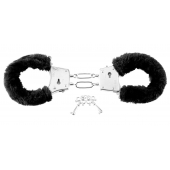 Меховые чёрные наручники Beginner s Furry Cuffs - Pipedream - купить с доставкой в Нижнем Новгороде