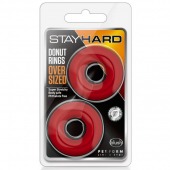 Набор из 2 красных эрекционных колец DONUT RINGS OVERSIZED - Blush Novelties - в Нижнем Новгороде купить с доставкой