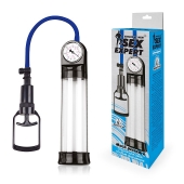 Прозрачная вакуумная помпа Sex Expert с манометром - Sex Expert - в Нижнем Новгороде купить с доставкой