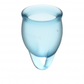 Набор голубых менструальных чаш Feel confident Menstrual Cup - Satisfyer - купить с доставкой в Нижнем Новгороде