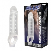 Прозрачная текстурированная насадка Mighty Extender - 13 см. - BlueLine - в Нижнем Новгороде купить с доставкой