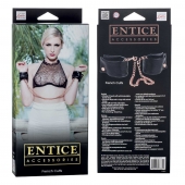 Черные мягкие наручники Entice French Cuffs с цепью - California Exotic Novelties - купить с доставкой в Нижнем Новгороде