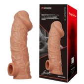 Телесная насадка на фаллос с фиксацией мошонки EXTREME SLEEVE - 15,6 см. - KOKOS - в Нижнем Новгороде купить с доставкой