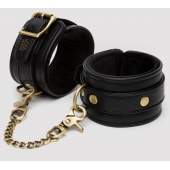 Черные оковы на ноги Bound to You Faux Leather Ankle Cuffs - Fifty Shades of Grey - купить с доставкой в Нижнем Новгороде