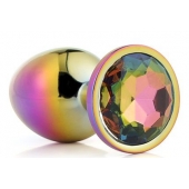 Голографическая анальная втулка с радужным кристаллом - 7,1 см. - Dream Toys - купить с доставкой в Нижнем Новгороде