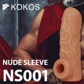 Телесная открытая насадка-реалистик с подхватом мошонки Nude Sleeve M - 12 см. - KOKOS - в Нижнем Новгороде купить с доставкой