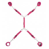 Ярко-розовый набор фиксаций на кровати Classic Bed Spreader - Lux Fetish - купить с доставкой в Нижнем Новгороде