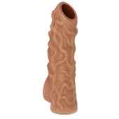 Телесная насадка с венками и открытой головкой Nude Sleeve S - 10 см. - KOKOS - в Нижнем Новгороде купить с доставкой
