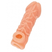 Телесная закрытая насадка с венками Cock Sleeve Size S - 13,8 см. - KOKOS - в Нижнем Новгороде купить с доставкой Телесная закрытая насадка с венками Cock Sleeve Size S - 13,8 см. - KOKOS - в Нижнем Новгороде купить с доставкой