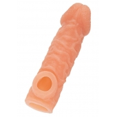 Телесная закрытая насадка с шершавой головкой Cock Sleeve Size M - 15,6 см. - KOKOS - в Нижнем Новгороде купить с доставкой