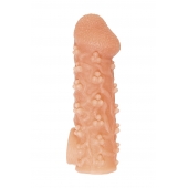 Телесная закрытая насадка с пучками шишечек Cock Sleeve Size M - 15,6 см. - KOKOS - в Нижнем Новгороде купить с доставкой