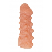 Телесная закрытая насадка с шариками Cock Sleeve Size S - 13,8 см. - KOKOS - в Нижнем Новгороде купить с доставкой