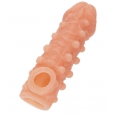 Телесная закрытая насадка с шариками Cock Sleeve Size S - 13,8 см. - KOKOS - в Нижнем Новгороде купить с доставкой