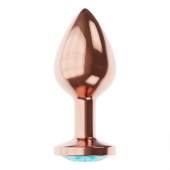 Пробка цвета розового золота с малиновым кристаллом Diamond Topaz Shine L - 8,3 см. - Lola Games - купить с доставкой в Нижнем Новгороде