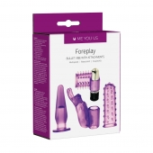 Фиолетовый вибронабор Foreplay Couples Kit - Me You Us