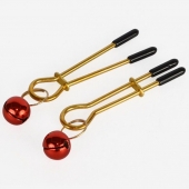 Золотистые зажимы с колокольчиками Gold - Sitabella - купить с доставкой в Нижнем Новгороде