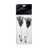 Зажимы для сосков с черными перьями Sweet Caress Feather Nipple Clumps - Sweet Caress - купить с доставкой в Нижнем Новгороде
