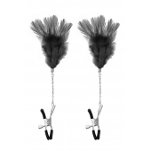 Зажимы для сосков с черными перьями Sweet Caress Feather Nipple Clumps - Sweet Caress - купить с доставкой в Нижнем Новгороде