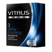 Презервативы VITALIS PREMIUM delay   cooling с охлаждающим эффектом - 3 шт. - Vitalis - купить с доставкой в Нижнем Новгороде