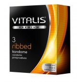 Ребристые презервативы VITALIS PREMIUM ribbed - 3 шт. - Vitalis - купить с доставкой в Нижнем Новгороде