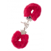 Металлические наручники с красной меховой опушкой METAL HANDCUFF WITH PLUSH RED - Dream Toys - купить с доставкой в Нижнем Новгороде