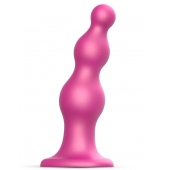 Розовая насадка Strap-On-Me Dildo Plug Beads size L - Strap-on-me - купить с доставкой в Нижнем Новгороде