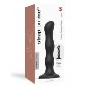 Черная насадка Strap-On-Me Dildo Geisha Balls size M - Strap-on-me - купить с доставкой в Нижнем Новгороде