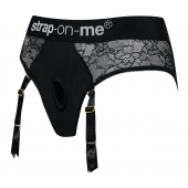 Черные трусики для насадок Diva Lingerie Harness - size M - Strap-on-me - купить с доставкой в Нижнем Новгороде