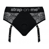 Черные трусики для насадок Diva Lingerie Harness - size M - Strap-on-me - купить с доставкой в Нижнем Новгороде