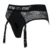 Черные трусики для насадок Diva Lingerie Harness - size L - Strap-on-me - купить с доставкой в Нижнем Новгороде