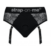 Черные трусики для насадок Diva Lingerie Harness - size L - Strap-on-me - купить с доставкой в Нижнем Новгороде