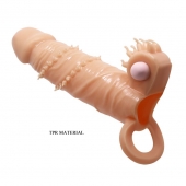Телесная удлиняющая вибронасадка Penis Sleeve Connor - 17 см. - Baile - в Нижнем Новгороде купить с доставкой