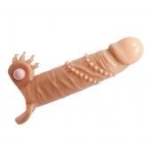 Телесная удлиняющая вибронасадка Penis Sleeve Connor - 17 см. - Baile - в Нижнем Новгороде купить с доставкой