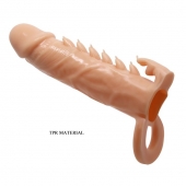 Телесная удлиняющая насадка Penis Sleeve Emmitt - 17 см. - Baile - в Нижнем Новгороде купить с доставкой