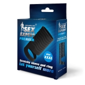 Черная открытая насадка на пенис с кольцом для мошонки XXXL-size - 9,9 см. - Sex Expert - в Нижнем Новгороде купить с доставкой