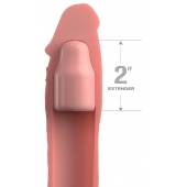 Телесная насадка-удлинитель 2 Inch Silicone X-tension with Strap - 20,3 см. - Pipedream - в Нижнем Новгороде купить с доставкой