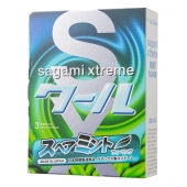 Презервативы Sagami Xtreme Mint с ароматом мяты - 3 шт. - Sagami - купить с доставкой в Нижнем Новгороде