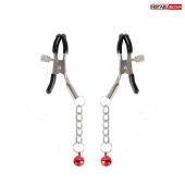 Серебристые зажимы на соски с шариками на цепочках - Notabu - купить с доставкой в Нижнем Новгороде