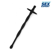 Черный силиконовый уретральный стимулятор - 15 см. - Sex Expert - купить с доставкой в Нижнем Новгороде